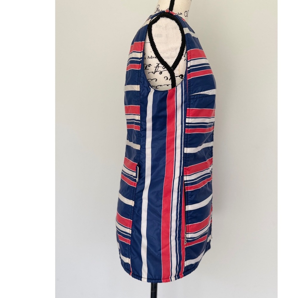 Bogner Vintage Striped Puffer Vest Red White Blue Nylon Zip Front Size 12/40 - Picture 15 of 15